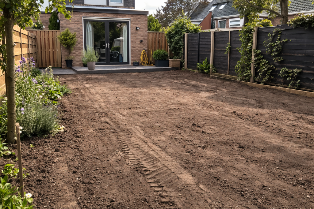 uin egaliseren woonwijnk door tuinaanleg concurrent